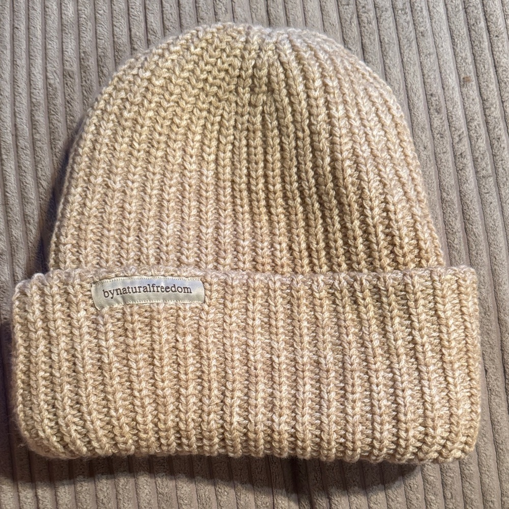 Beige Knit Beanie by Natural Freedom